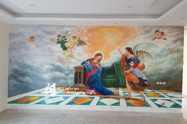 نقاشی دیواری طرح فرشته 